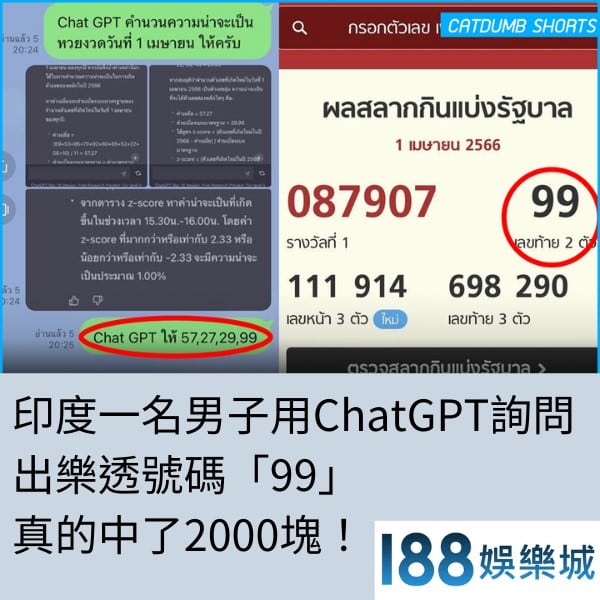 ChatGPT預測樂透號碼